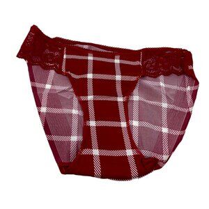 Soma Underwear Size Small Microfiber Lace Bikini Serenity Plaid Raphael NEW